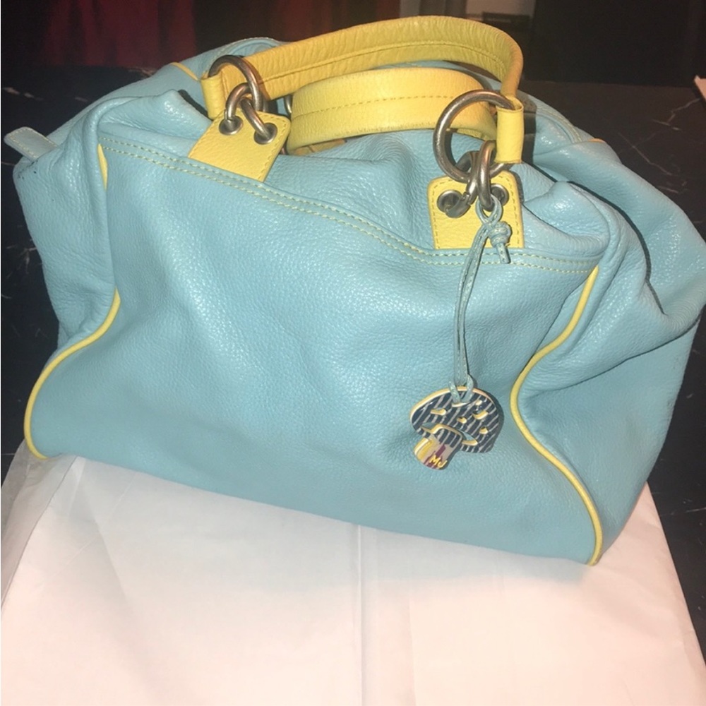 Stylish Blue and Yellow Women's Bag